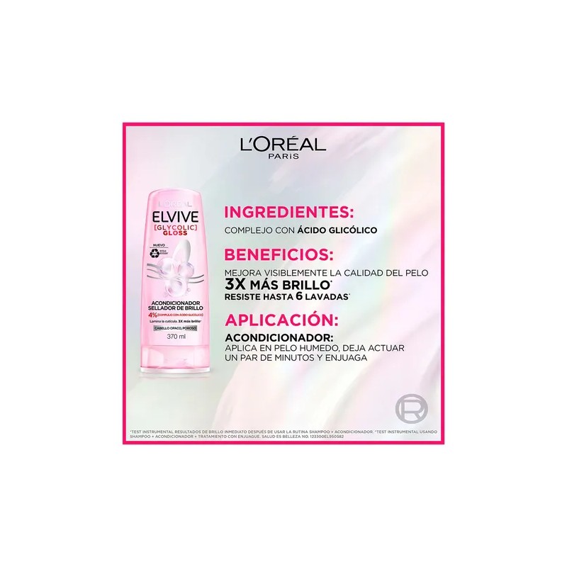 Acondicionador Elvive Loreal Gloss 370ml
