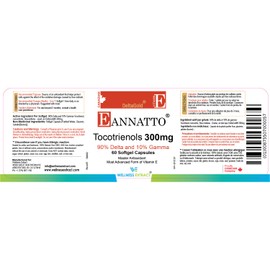 E Annatto Tocotrienols Deltagold 300mg, Vitamin E Tocotrienols Supplements 60 Softgel Capsules, Tocopherol Free, Supports Immune Health & Antioxidant Health (90% Delta & 10% Gamma)