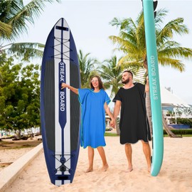 Towel Poncho for Adults, Bath Poncho, Surf Poncho, Microfibre Hooded Bath Poncho, Changing Aid for Men and Women, Quick Drying, for Camping, Surfing, Beach, Water Sports