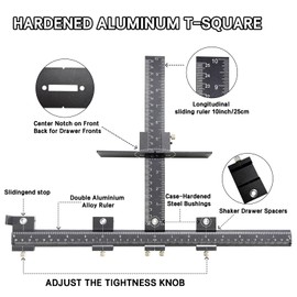 Cabinet Hardware Jig All Aluminum Alloy,Cabinet Hardware Template Tool,Cabinet Handle Jig for Handles and pulls,Drill Guide Sleeve Drawer Pull Jig Tool for Cabinet Knobs Pulls