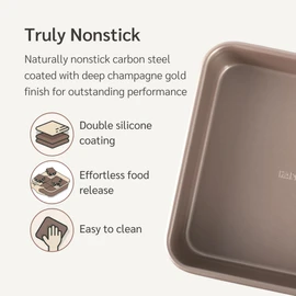 HAPPIELS 9-inch Square Pan | 9x9 Baking Pan | Brownie Pan | Baking Pan for Oven