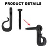 20 Pcs Black Hanging Hooks Q Hooks with Screws for