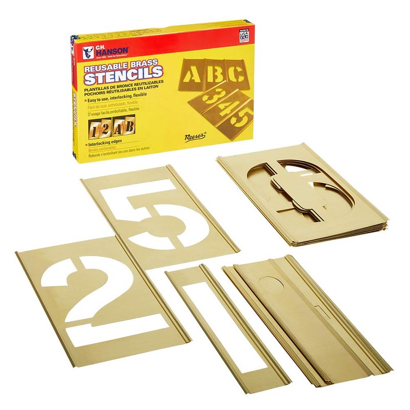 Stencil Set-Numbers 5" Brass 15Pcs.