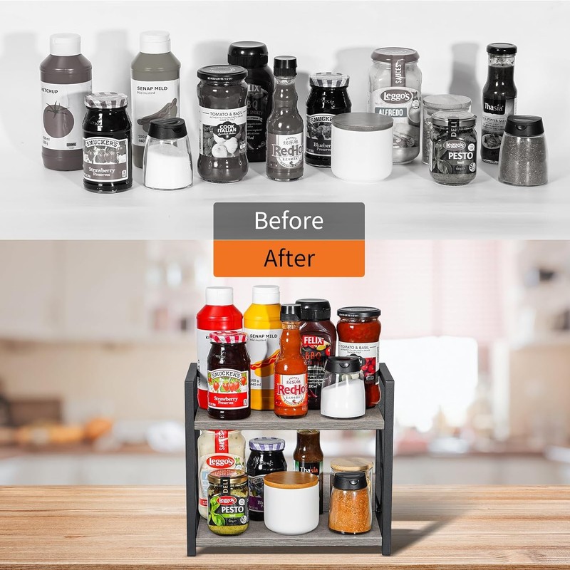 Giikin Countertop Shelf Organizer, 2 Tier Kitchen Spice Rack Organizer