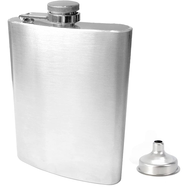 Newaner Stainless Steel Hip Flask and Funnel Set, 8 oz. 227 ml, Silver Newaner Stainless Steel Hip Flask and Funnel, 8 oz.227 ml, Suitable for Carrying Alcohol