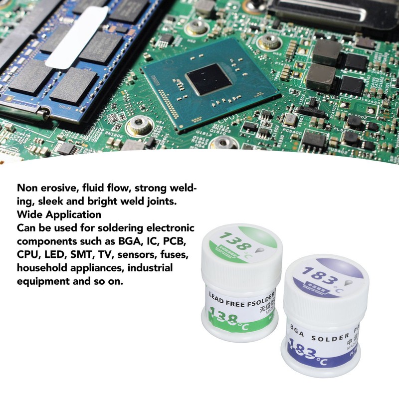 Electronic Chip Solder Paste 50gx2 138℃ and 183℃ Multifunctional Soldering