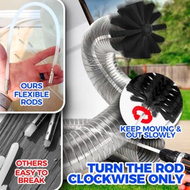 Holikme 50 Pieces 35 Feet Dryer Vent Cleaner Kit, Dryer Cleaning Tools, Include Dryer Vent Brush, Omnidirectional Blue Dryer Lint Vacuum Attachment, Dryer Lint Trap Brush, Vacuum & Dryer Adapters