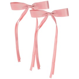 Lurrose Lolita Bow Hair Clip Set Pink Ribbon Barrettes for Women Girls Hair Accessories Wedding Birthday Party Hairpins