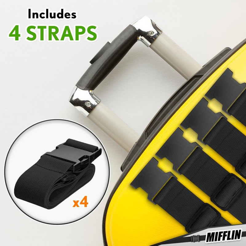 Luggage Straps - Black, 78" Long, 2 Inches Wide, 4