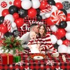 Buffalo Plaid Christmas Balloons Garland Arch Kit with Merry Christmas