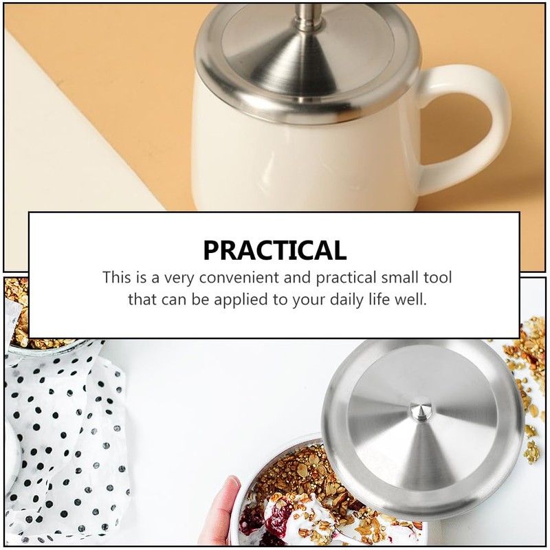 Operitacx Pack of 2 Stainless Steel Cup Covers for Drinks,