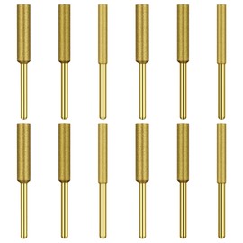 12 Pack Chainsaw Head, Burr Sharpener Diamond, Burr Grinding Stone File forJade Gem Stone Carving Ceramics Glass 4.8mm 5.5mm (Gold)
