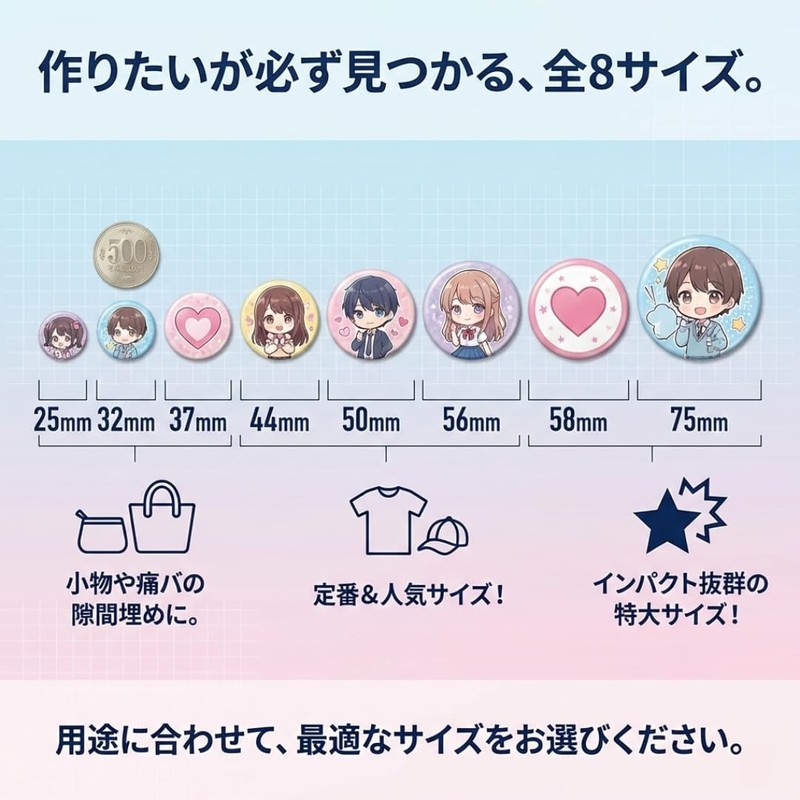 I'm so happy Can Badge Parts Material Safety Pin Kit