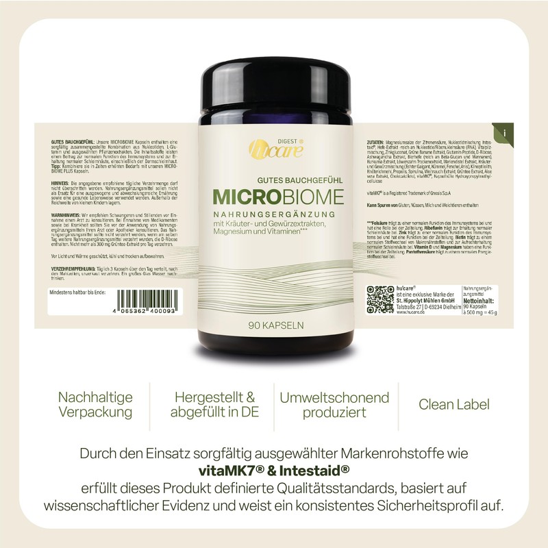 hu´care® Microbiome - Dietary Supplement for the Intestine - Herbal