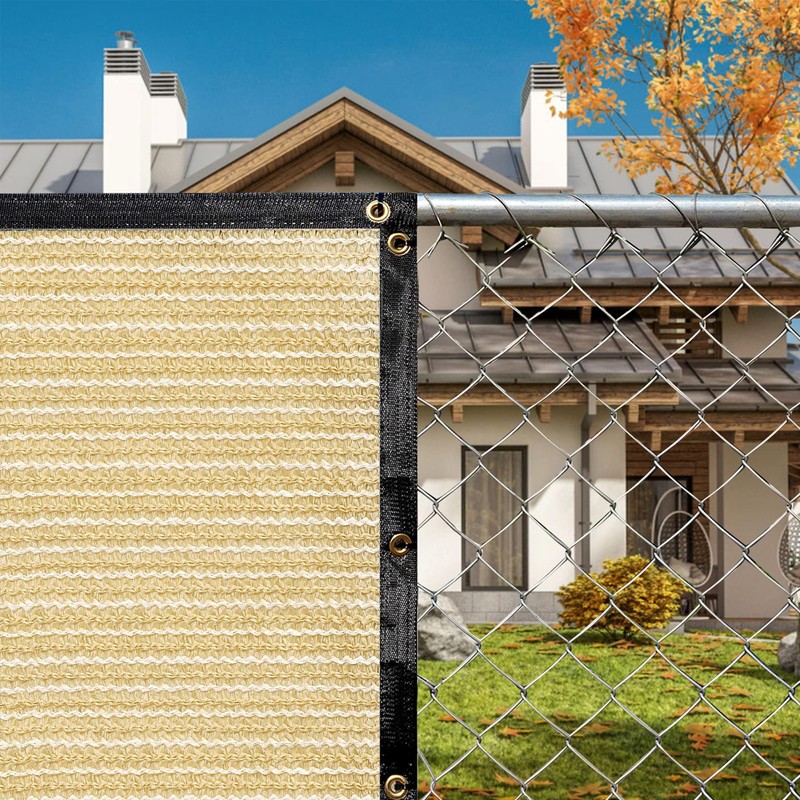Palace World 7' x 20' Beige Fence Privacy Screen Commercial