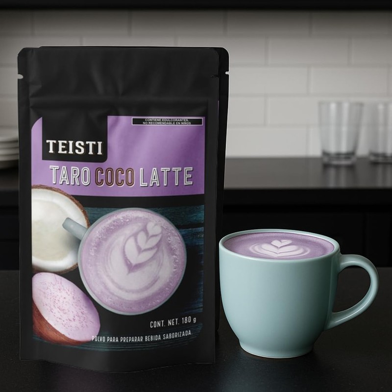 Teisti - Taro Coco Latte, Bebida en Polvo, 180g, Preparación