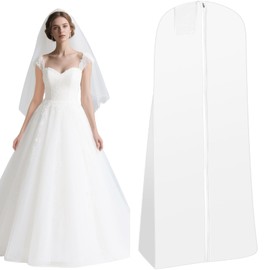 Aerzouser Garment Bag Long 180 cm, Garment Bag Wedding Dress, Garment Cover Long, with Zip, Transparent Bag, Dust and Waterproof, Suitable for Wedding Dresses, Formal Clothing etc
