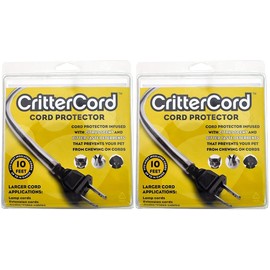 CritterCord citrus cord cable protector 10 feet for rabbits cats dogs pets up to 14 guage (Twin Pack)