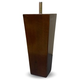 Elegent Upholstery 7" Dark Walnut Tapered Wood Sofa / Chair / Ottoman Legs 5/16" Bolt - Set of 4