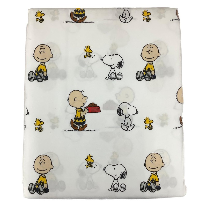 Berkshire Peanuts Sheet Set (White - Charlie Carrying Red Dog