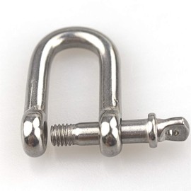 8pcs M8 D-Ring Shackle Lock Stainless Steel 304 for Heavy Rigging Pulling Steel Chain Link Shackle