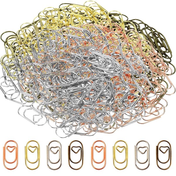 SGERUFZ 80 Pcs Heart Shaped Paper Clips for Office, Classroom,