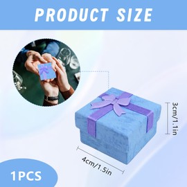 Jewellery Gift Boxes Small Gift Boxes Ring Boxes for Jewellery Small Kraft Jewelry Boxes for Presents Small Boxes for Gifts Earring Gift Box with Bow Knot and Lids for Jewelry Gifting (purple)