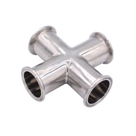 DERNORD 4 Way Cross Clamp Fits 1.5" Tri-clamp Sanitary Fitting Stainless Steel 304, 25mm Pipe OD