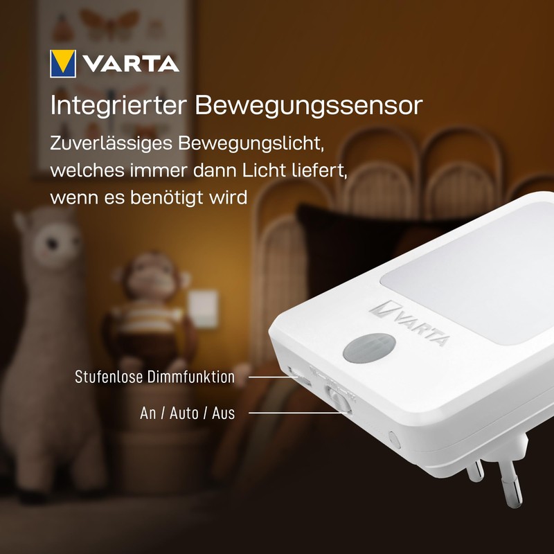 VARTA Night Light Socket with Motion Sensor LED, Motion Sensor