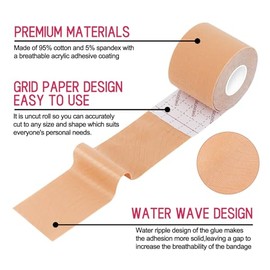 Kinesiology Tape(6 Rolls Pack), Waterproof Sports Tape for Exercise, Sports & Injury Recovery, Athletic Tape Breathable & Latex Free, 5cm x 5m Per Roll (6 Rolls, Mixed Color)