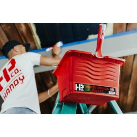 Handy Paint Products Pro-Go Bucket Paint and Tool Bucket with Brush Holder That Attaches to Most Ladders, 1 Gallon, Red
