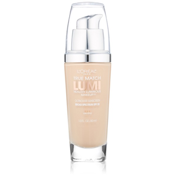 L'Oréal Paris True Match Lumi Healthy Luminous Makeup, N1-2 Soft Ivory/Classic Ivory, 1 fl. oz.