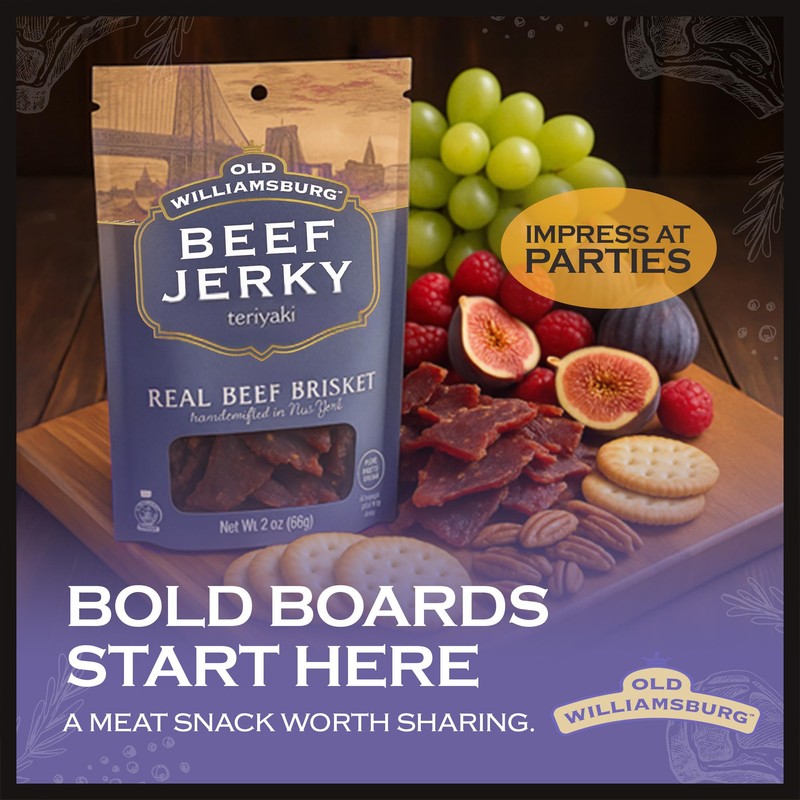 Old Williamsburg Teriyaki Beef Jerky, 2oz (3 pack) | Real