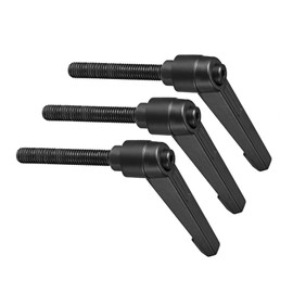 CoCud Clamping Lever Handles M8 x 60 mm Male Thread Adjustable Quick Release Locking Rotating Bolt Knobs Black - (Use: for Lathes) Pack of 3
