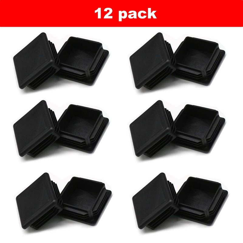 2 Inch Square Tubing End Cap Plug, 2"x2" Plastic Insert