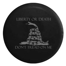 Liberty or Death DTOM Gadsden Snake Spare Tire Cover fits SUV Camper RV Accessories Gray Ink 33 in
