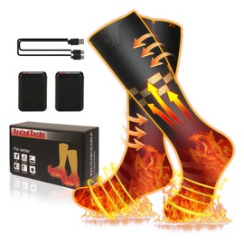 Heated Socks, Rechargeable Heating Heated Socks for Men Women with 5000mAh Battery, Electric Heated Socks for Outdoors, Hunting, Golf, Camping, Warm Gifts-L Size