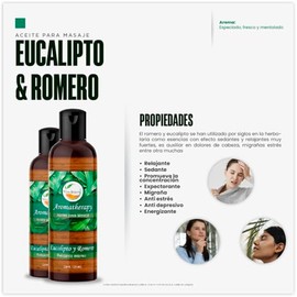 VIDA SCENTS AROMATHERAPY - Aceite Para Masaje Romero y Eucalipto (125 ML)
