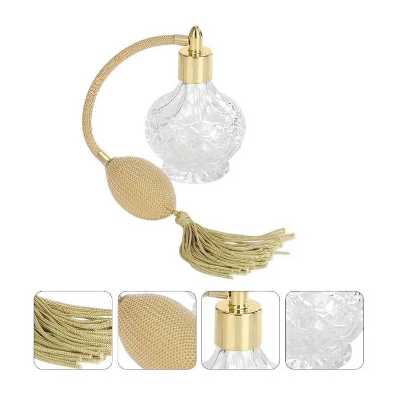 Topxome 100ml Clear Crystal Vintage Style Perfume Bottle Long Spray