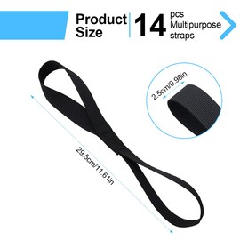 NHPY Pack of 14 Double Loops Lashing Loops 100 kg Load Capacity Loops Tie Down Straps 295 x 25 mm Belt Loops Nylon Black Lashing Strap for Car Motorcycle Transport Bikes Beach Motorcycles Camping, a