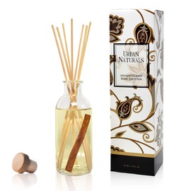 Urban Naturals Cinnamon Vanilla Oil Reed Diffuser Set | Warm, Fresh Baked Cookies | Perfect Fall Scent! | Made w/Essential Oils | Great Kitchen Scent & Gift Idea | Eco-Friendly. Vegan.