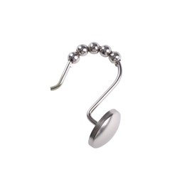 Utopia Alley Shower Hooks - Shower Curtain Rings for Bathroom - Rust Resistant Roller Shower Curtain Hooks for Shower Curtain or Liner - Set of 12, Brushed Nickel