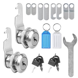 Briefkastenschloss 16mm Schrankschloss mit Schlüssel, 2 Stk Briefkastenschlösser mit 6 Verschiedene Schlossplatten, Briefkasten Schloß, Möbelschloss, Spindschloss für Schranktüren Möbe