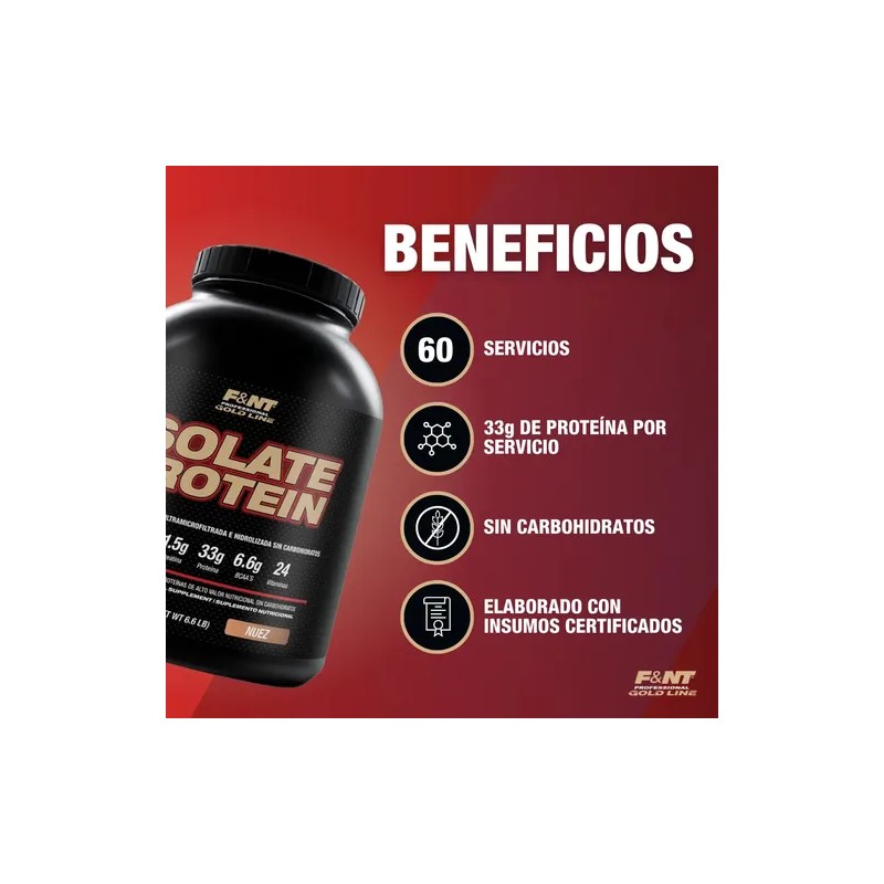 Isolate Protein & Amino Zero Carb F&nt Whey Sabor Nuez