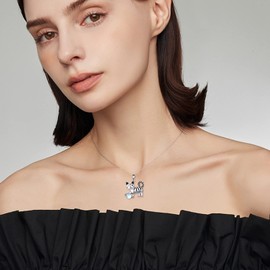 VENACOLY Cat Necklace Sterling Silver Wink Cat Pendant Cute Animal Valentines Jewellery Birthday Gifts for Women Cat Lovers Friendship