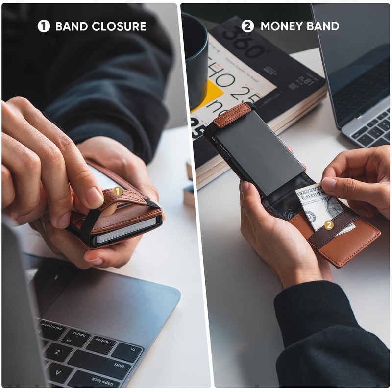VULKIT Slim Credit Card Holder RFID Blocking Pop Up Card