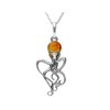 Milena Necklace Amber Silver Octopus Medium