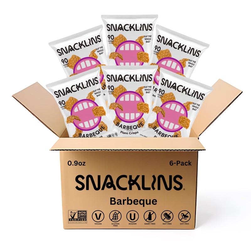 SNACKLINS Plant Based Crisps Barbeque Flavor cracklins - Gluten Free,