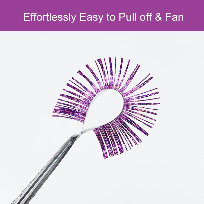 HAICHER Holographic Lash Tinsel, Colored Lash Extensions CC Curl 9-18mm