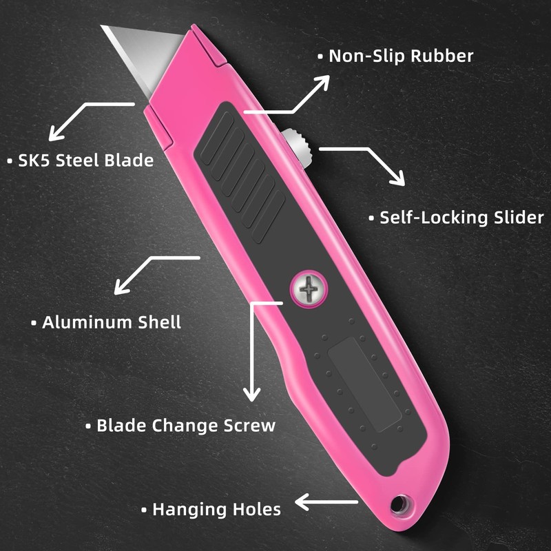 DIYSELF 2 Pack Box Cutter Retractable Heavy Duty Utility Knife,